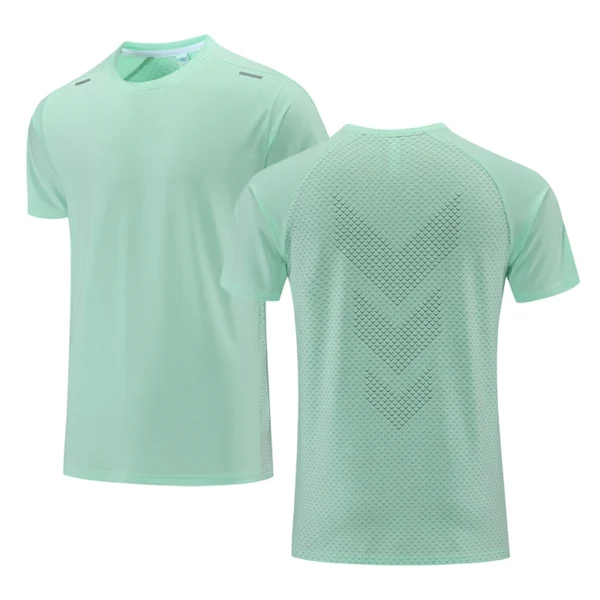 Camiseta de corrida seca rápida masculina, Top esportivo fitness, camisa de treinamento de ginástica, jogging respirável, roupa esportiva casual