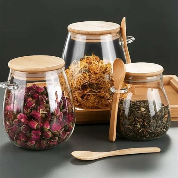 Recipientes herméticos para alimentos Panelas de armazenamento Frasco de vidro com tampa Recipiente selado Latas de chá e açúcar Frascos de café da cozinha Hermético